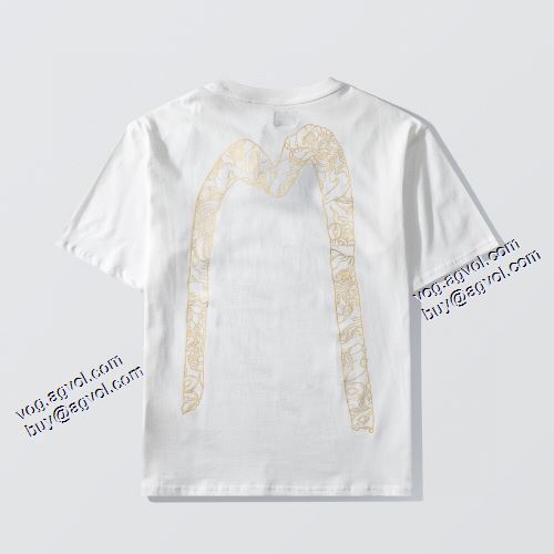 2色可選 肌に馴染みやすい 2021春夏 エヴィス EVISU 大好評 エヴィス ブランド 偽物 通販 Tシャツ
