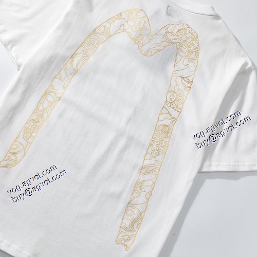 2色可選 肌に馴染みやすい 2021春夏 エヴィス EVISU 大好評 エヴィス ブランド 偽物 通販 Tシャツ