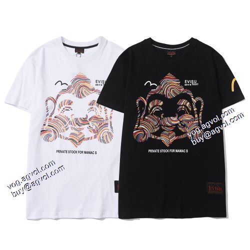 コスパ最高のプライス 2021春夏 エヴィス EVISU オリジナル エヴィス 偽物ブランド 2色可選 Tシャツ