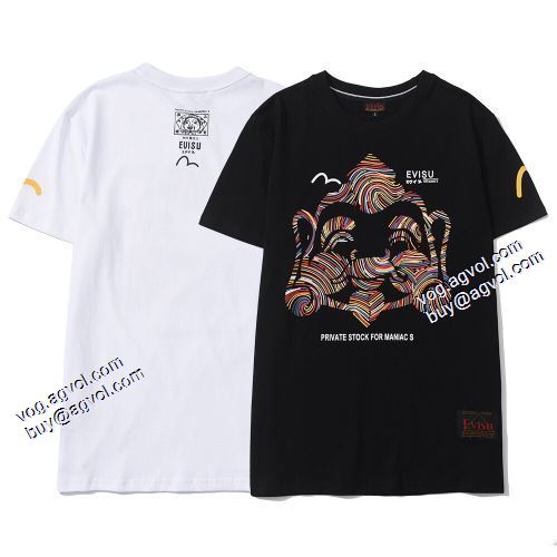 コスパ最高のプライス 2021春夏 エヴィス EVISU オリジナル エヴィス 偽物ブランド 2色可選 Tシャツ