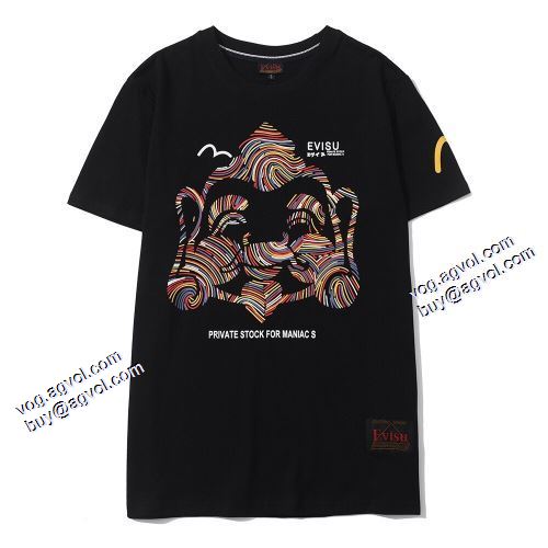 コスパ最高のプライス 2021春夏 エヴィス EVISU オリジナル エヴィス 偽物ブランド 2色可選 Tシャツ