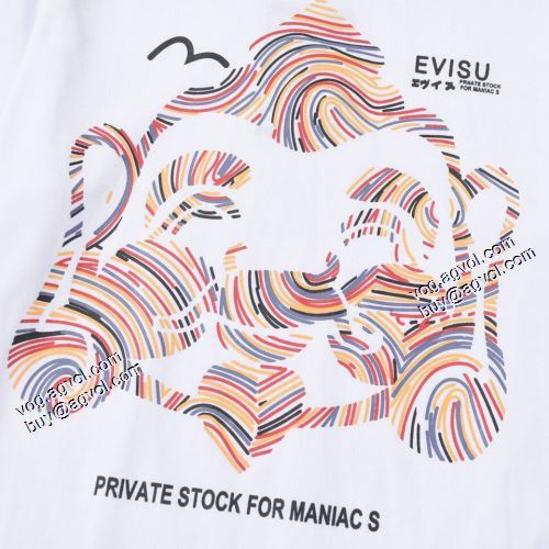 コスパ最高のプライス 2021春夏 エヴィス EVISU オリジナル エヴィス 偽物ブランド 2色可選 Tシャツ