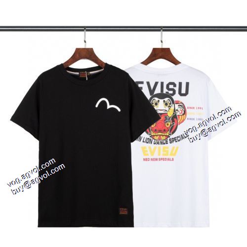 2色可選 高級感ある エヴィス スーパーコピー 代引 2021春夏 Tシャツ エヴィス EVISU 柔らかい手触り