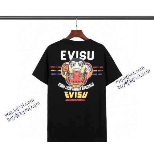 2色可選 高級感ある エヴィス スーパーコピー 代引 2021春夏 Tシャツ エヴィス EVISU 柔らかい手触り