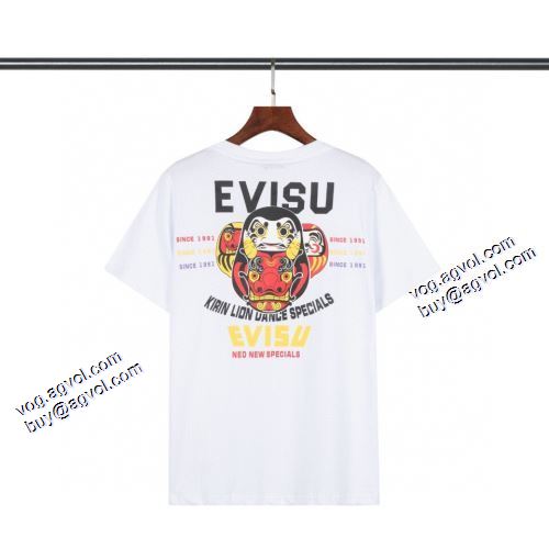 2色可選 高級感ある エヴィス スーパーコピー 代引 2021春夏 Tシャツ エヴィス EVISU 柔らかい手触り