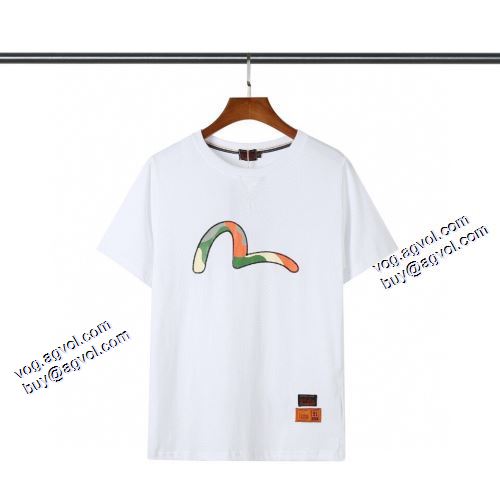 Tシャツ 2021春夏 バリエーションに富む 2色可選 エヴィス ブランドスーパーコピー 人気 ランキング エヴィス EVISU
