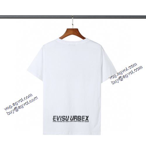 Tシャツ 2021春夏 バリエーションに富む 2色可選 エヴィス ブランドスーパーコピー 人気 ランキング エヴィス EVISU
