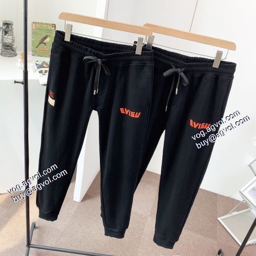 チノパン 2021秋冬 スエットパンツ デザイン性の高い エヴィス ブランド コピー エヴィス EVISU 定番ボトム