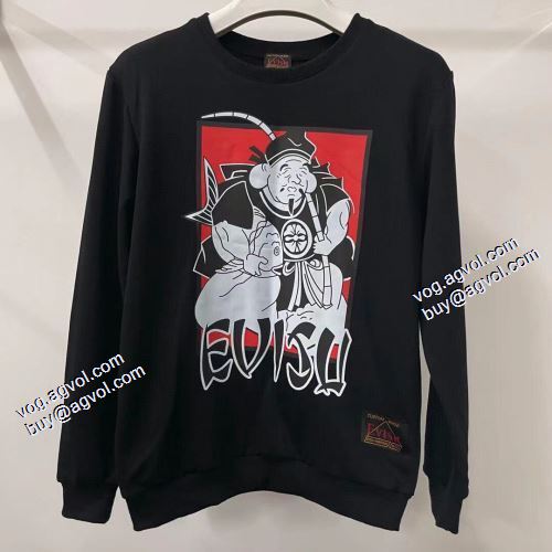 エヴィス EVISU 2021秋冬 2色可選 エヴィス ブランド 偽物 通販 豊富なサイズ プルオーバーパーカー