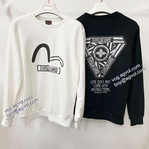 2色可選 エヴィス EVISU エヴィス ブランドコピー プルオーバーパーカー 2021秋冬 ジップパーカー 個性的なデザ