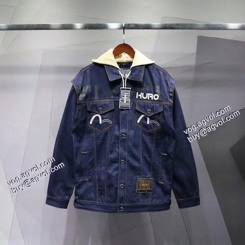 デニムジャケット 秋の定番 エヴィス スーパーコピー 代引 2021秋冬 エヴィス EVISU ジャケット 耐久性のある こだわりのコート