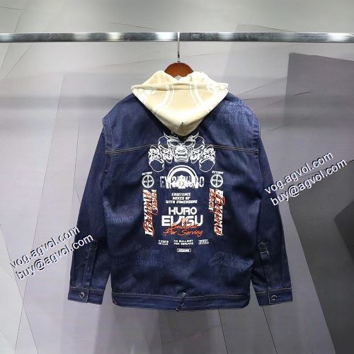 デニムジャケット 秋の定番 エヴィス スーパーコピー 代引 2021秋冬 エヴィス EVISU ジャケット 耐久性のある こだわりのコート