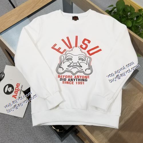 2021秋冬 超目玉 エヴィス EVISU 2色可選 エヴィス ブランド 偽物 通販 プルオーバーパーカー 英字