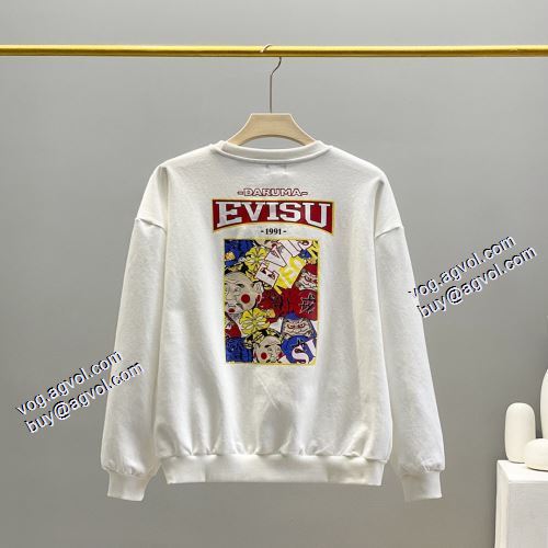 エヴィス EVISU 高級感ある エヴィス コピー 2021秋冬 プルオーバーパーカー 2色可選 ペアパーカー