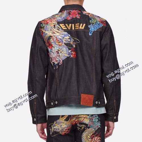 エヴィス スーパーコピー 激安 デニムジャケット ファション性の高い コート 2021秋冬 エヴィス EVISU 優しい色合い