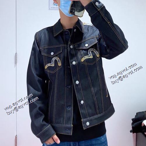エヴィス スーパーコピー 激安 デニムジャケット ファション性の高い コート 2021秋冬 エヴィス EVISU 優しい色合い