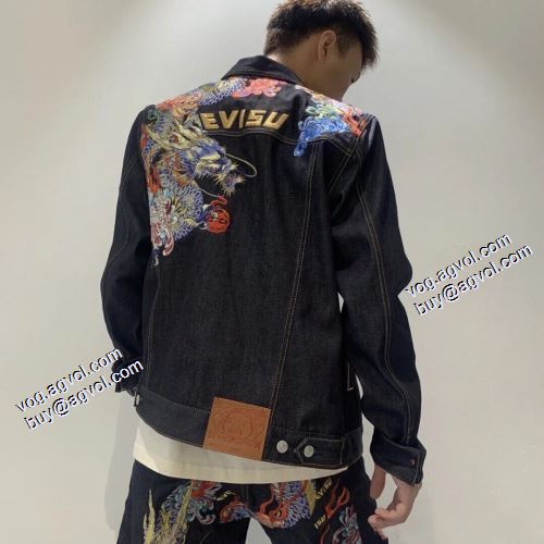 エヴィス スーパーコピー 激安 デニムジャケット ファション性の高い コート 2021秋冬 エヴィス EVISU 優しい色合い