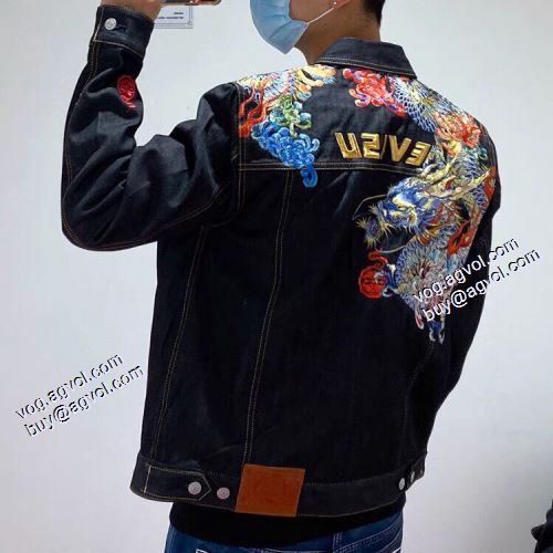 エヴィス スーパーコピー 激安 デニムジャケット ファション性の高い コート 2021秋冬 エヴィス EVISU 優しい色合い