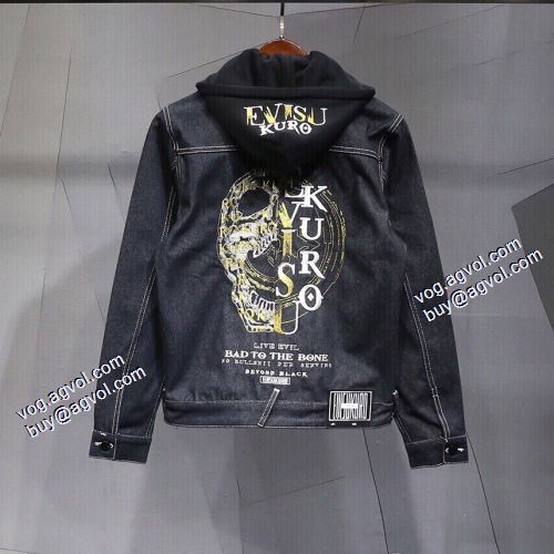 数に限りがある エヴィス EVISU 2021秋冬 ジャケット フード付きコート エヴィス コピーブランド 上質 デニムジャケット