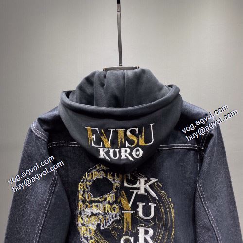 数に限りがある エヴィス EVISU 2021秋冬 ジャケット フード付きコート エヴィス コピーブランド 上質 デニムジャケット