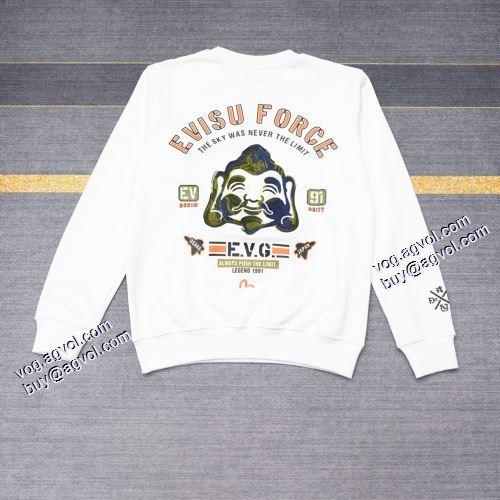 2021秋冬 プルオーバーパーカー 2色可選 エヴィス EVISU 落ち着いた感覚 ロゴパーカー エヴィス 偽物ブランド