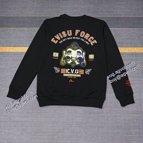 2021秋冬 プルオーバーパーカー 2色可選 エヴィス EVISU 落ち着いた感覚 ロゴパーカー エヴィス 偽物ブランド