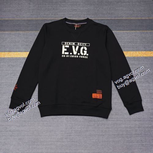 2021秋冬 プルオーバーパーカー 2色可選 エヴィス EVISU 落ち着いた感覚 ロゴパーカー エヴィス 偽物ブランド