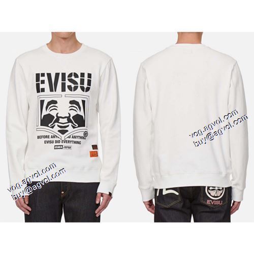 プルオーバーパーカー 2021秋冬 オリジナルプリント 風合いが出る エヴィス スーパーコピー 代引 エヴィス EVISU 2色可選