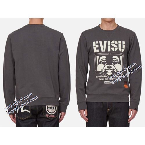 プルオーバーパーカー 2021秋冬 オリジナルプリント 風合いが出る エヴィス スーパーコピー 代引 エヴィス EVISU 2色可選