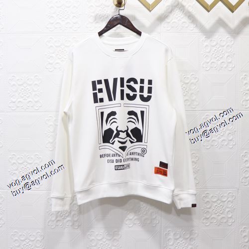 プルオーバーパーカー 2021秋冬 オリジナルプリント 風合いが出る エヴィス スーパーコピー 代引 エヴィス EVISU 2色可選