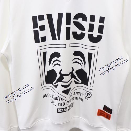 プルオーバーパーカー 2021秋冬 オリジナルプリント 風合いが出る エヴィス スーパーコピー 代引 エヴィス EVISU 2色可選