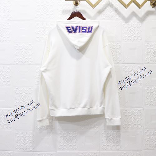 2021秋冬 パーカー 綺麗に決まるフォルム！エヴィス EVISU ロゴパーカー 大好評 エヴィス コピー オリジナルプリント