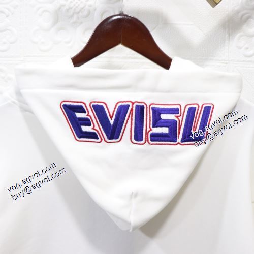 2021秋冬 パーカー 綺麗に決まるフォルム！エヴィス EVISU ロゴパーカー 大好評 エヴィス コピー オリジナルプリント