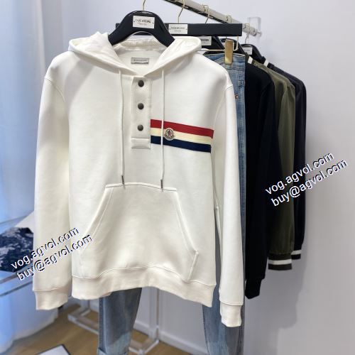 モンクレールスーパーコピー 2021秋冬 3色可選 ランキング1位 ボタンパーカー 帽子付き モンクレール MONCLER プルオーバーパーカー