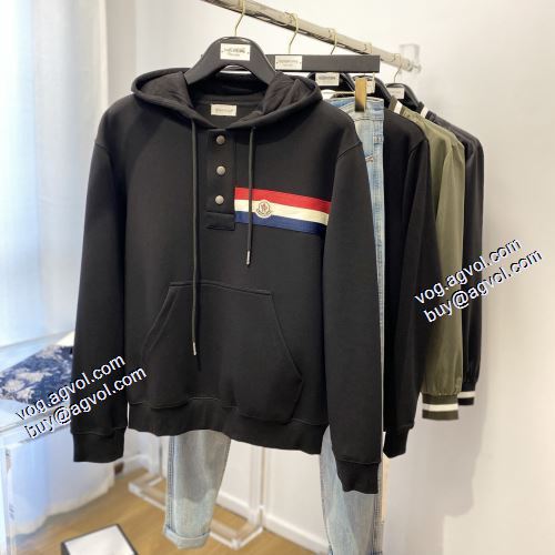 モンクレールスーパーコピー 2021秋冬 3色可選 ランキング1位 ボタンパーカー 帽子付き モンクレール MONCLER プルオーバーパーカー