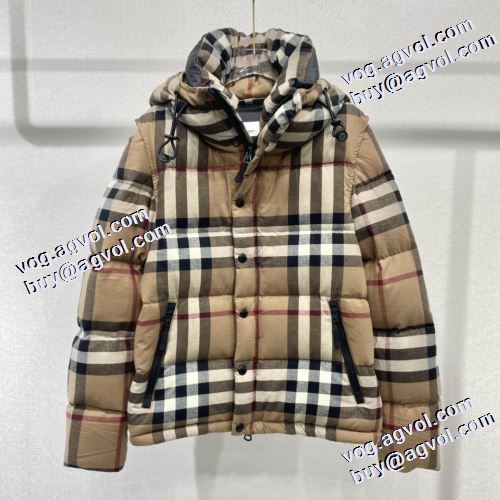 2021秋冬 バーバリー BURBERRY ダウンジャケット ベスト フード部分は取り外し可能 ポケットづき 使い勝手が良く ボディラインにぴったり 上品に着こなせ バーバリーブランド 偽物 通販