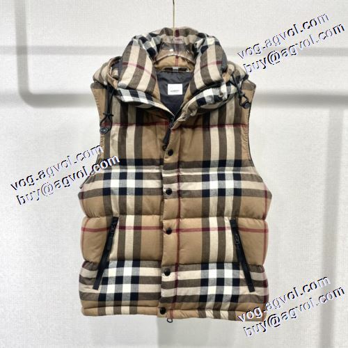 2021秋冬 バーバリー BURBERRY ダウンジャケット ベスト フード部分は取り外し可能 ポケットづき 使い勝手が良く ボディラインにぴったり 上品に着こなせ バーバリーブランド 偽物 通販