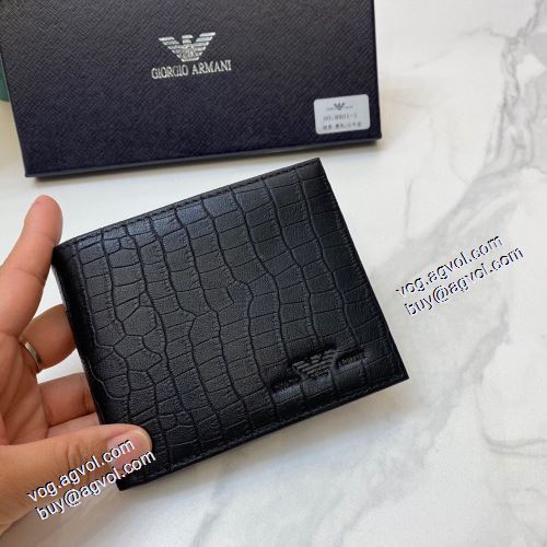  2021春夏 アルマーニ ARMANI 首胸ロゴ ARMANIブランド コピー ミニ財布 クリップウォレット