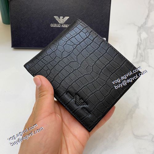  2021春夏 アルマーニ ARMANI 首胸ロゴ ARMANIブランド コピー ミニ財布 クリップウォレット