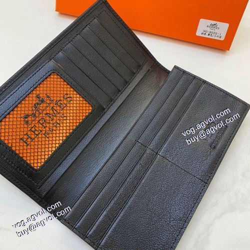  エルメス HERMES 2021春夏 絶大な人気を誇る HERMESブランド コピー 二つ折り財布 牛革/レザー マネークリップ/札はさみ 