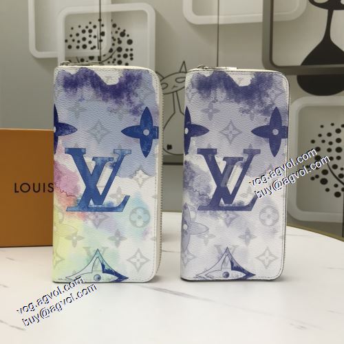 ルイ ヴィトン LOUIS VUITTON 耐久性に優れ 2021春夏 LOUIS VUITTONコピー ブランド カラフル 紙幣入れ 長財布 M80499 10x20x2cm 水彩タッチでモノgramを描く