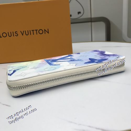ルイ ヴィトン LOUIS VUITTON 耐久性に優れ 2021春夏 LOUIS VUITTONコピー ブランド カラフル 紙幣入れ 長財布 M80499 10x20x2cm 水彩タッチでモノgramを描く