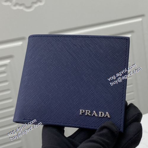  プラダ PRADA PRADAブランドコピー 紙幣入れ 二つ折り財布 首胸ロゴ 爆買いセール 2021春夏