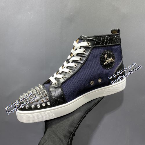 ハイトップシューズ 2021秋冬 争奪戦必至 クリスチャンルブタン Christian Louboutinブランド 偽物 通販 ビット付き