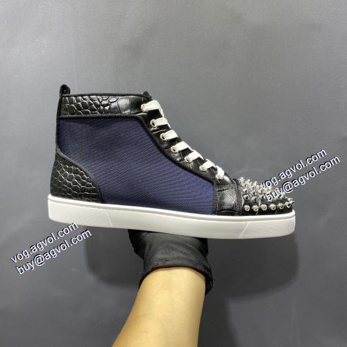 ハイトップシューズ 2021秋冬 争奪戦必至 クリスチャンルブタン Christian Louboutinブランド 偽物 通販 ビット付き