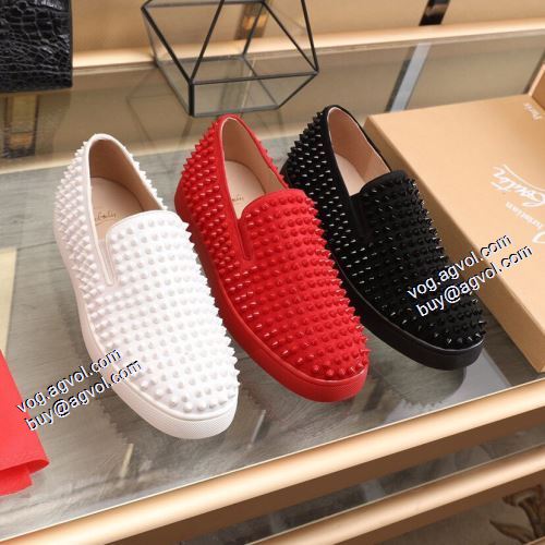 2021秋冬 日本未入荷モデル クリスチャンルブタンコピーブランド 3色可選 Christian Louboutin スタッズ フラットシューズ