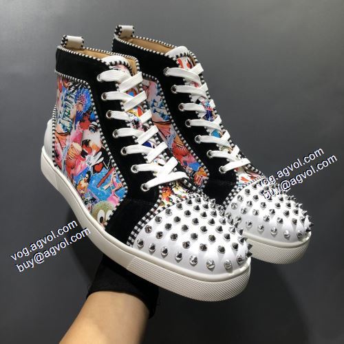 ハイトップシューズ 2021秋冬 優しい色合い クリスチャンルブタンブランドスーパーコピー Christian Louboutin スタッズ
