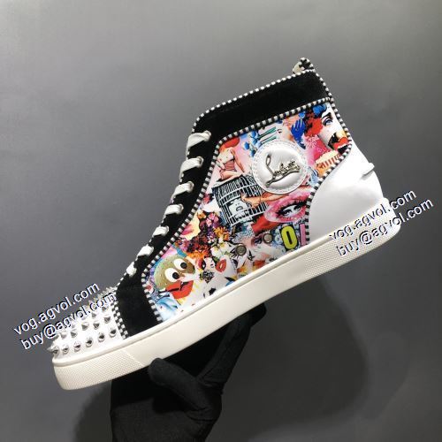 ハイトップシューズ 2021秋冬 優しい色合い クリスチャンルブタンブランドスーパーコピー Christian Louboutin スタッズ