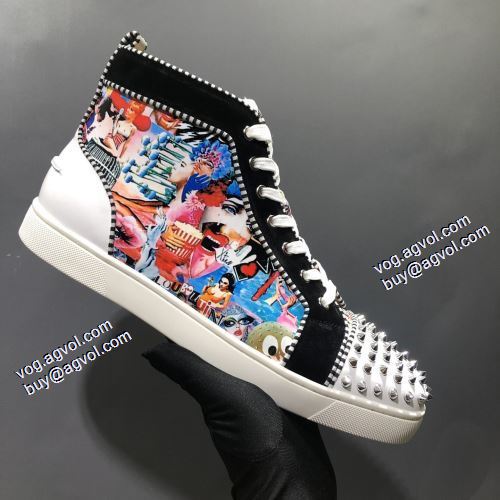 ハイトップシューズ 2021秋冬 優しい色合い クリスチャンルブタンブランドスーパーコピー Christian Louboutin スタッズ