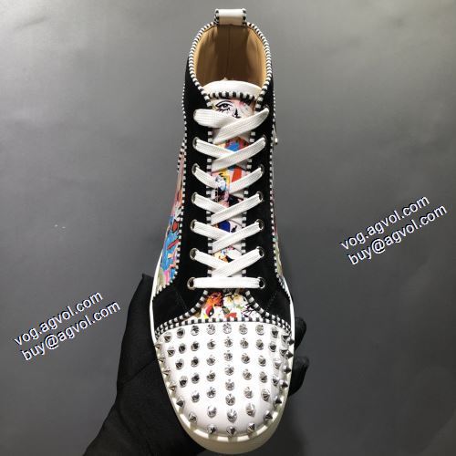 ハイトップシューズ 2021秋冬 優しい色合い クリスチャンルブタンブランドスーパーコピー Christian Louboutin スタッズ